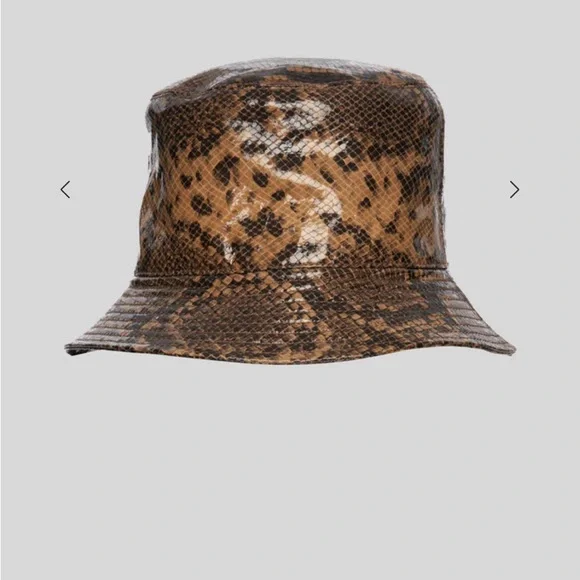 Retrofete Snake Print Brae Leather Bucket Hat - Picture 3 of 3